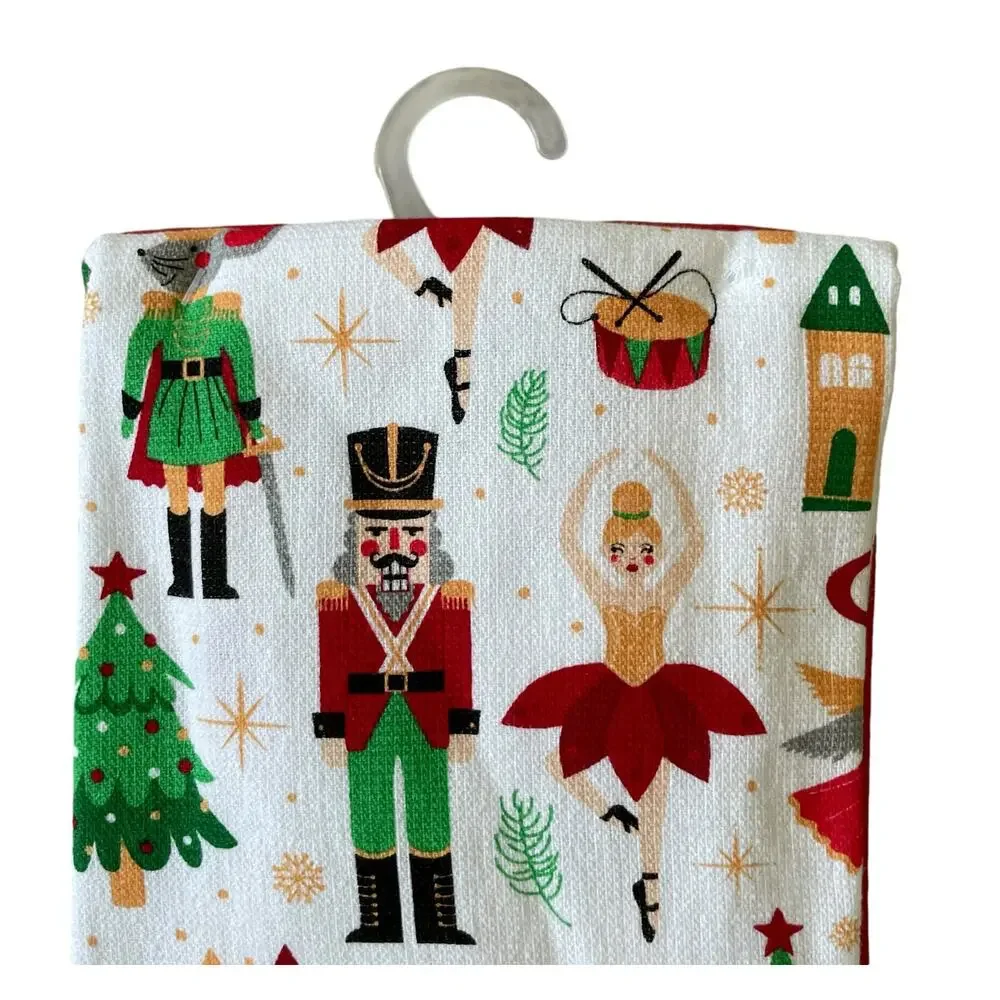 Set of 3 Christmas Holiday Nutcracker Kitchen Towels Pop of Color NWT